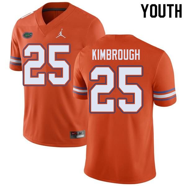 NCAA Florida Gators Chester Kimbrough Youth #25 Jordan Brand Orange Stitched Authentic College Football Jersey JDP7864VB